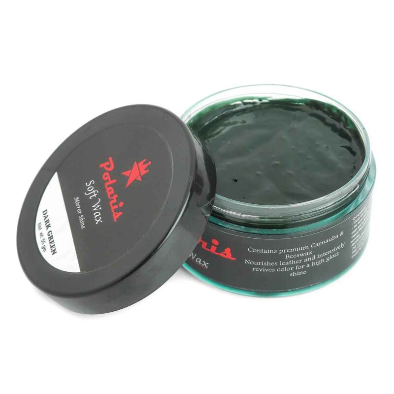 Dark green shoe polish