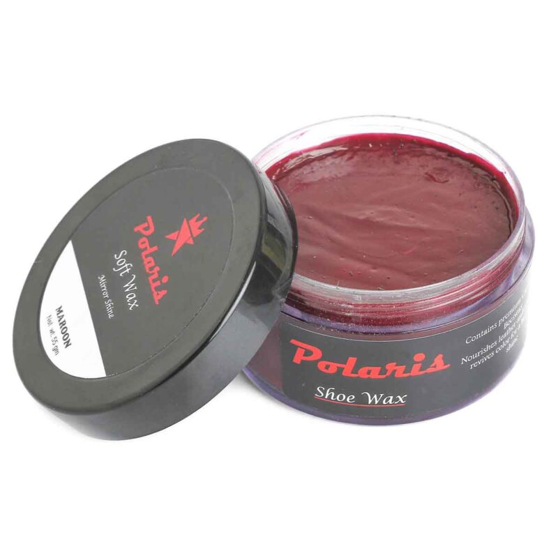 Maroon shoe polish for leather-boot